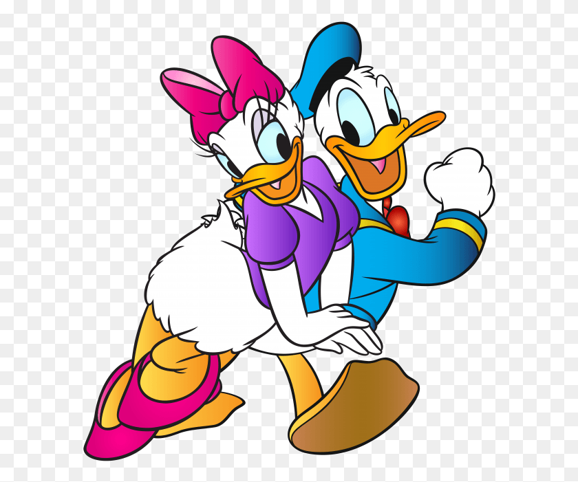 600x641 Descargar Png Daisy Y El Pato Donald El Pato Donald Daisy Duck, Persona, Humano, Gráficos Hd Png