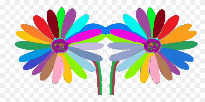1280x589 Daisy Flowers Colourful Flowers Image Colourful Flowers, Pattern, Purple, Ornament HD PNG Download