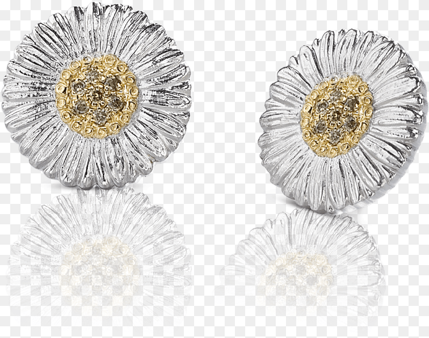 Daisy Small Button Earrings Earring, Accessories, Aluminium, Diamond, Gemstone Clipart PNG