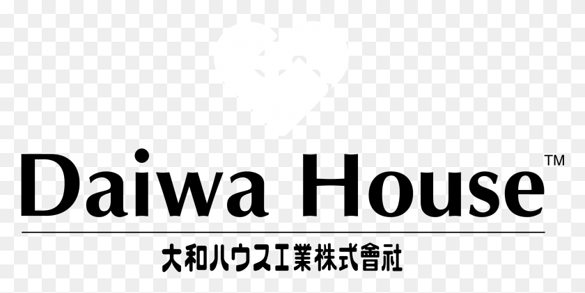 2190x1016 Логотип Daiwa House, Черно-Белая Графика, Резиновый Ластик, Символ, Сердце Png Скачать