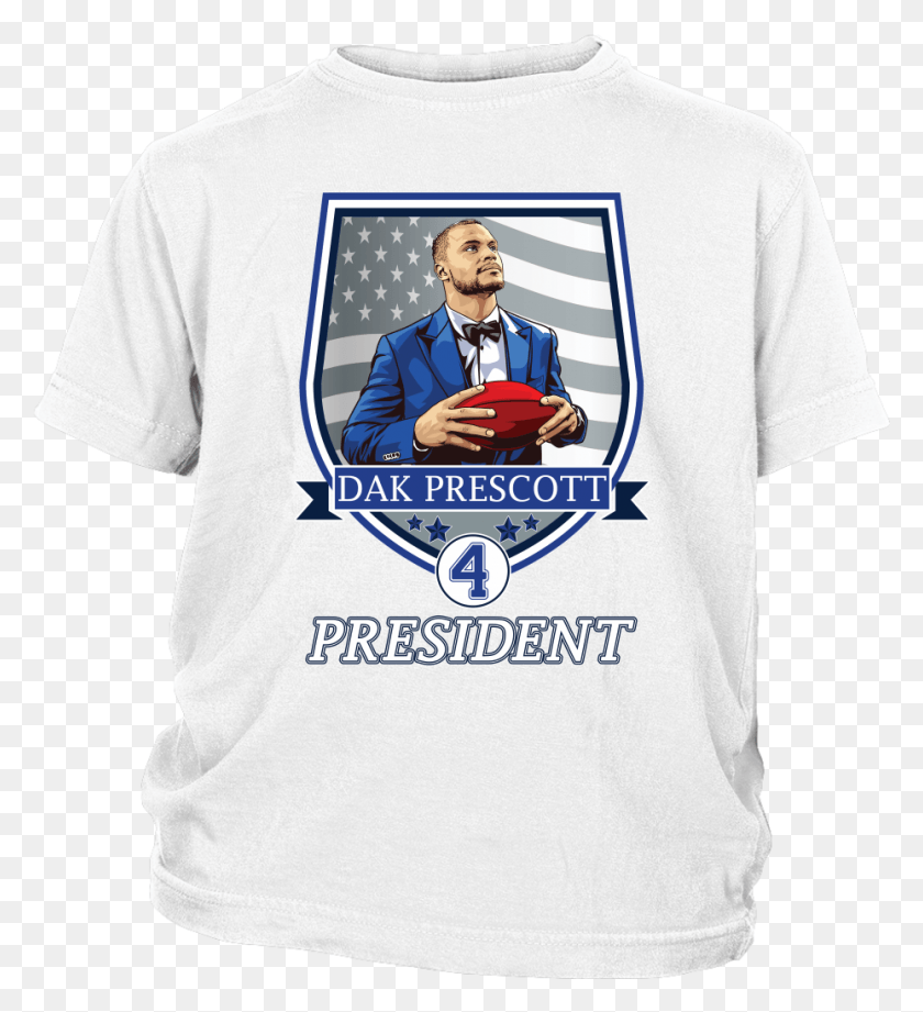 928x1025 Dak Prescott 4 President Youth T Shirt 9 Years Old Birthday Gift Idea, Clothing, Apparel, Person HD PNG Download