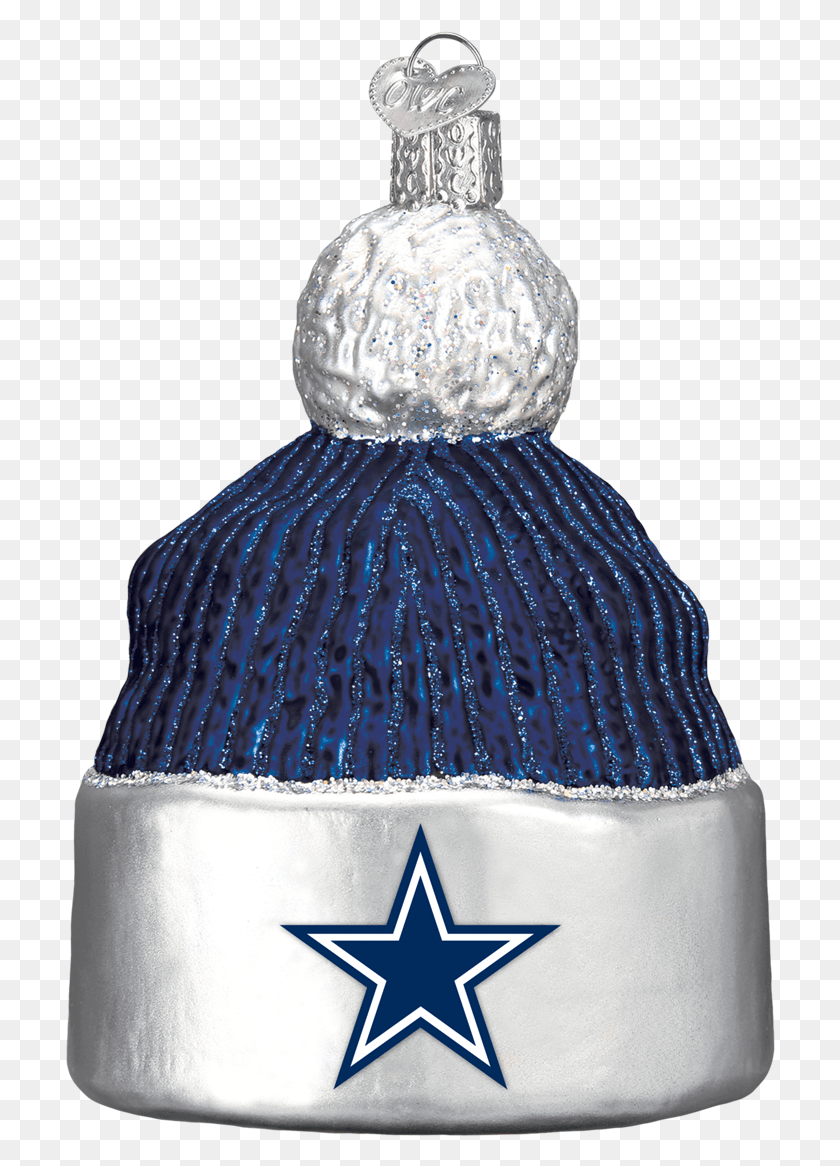 710x1106 Dallas Cowboys Beanie Cap Glass Ornament Dallas Cowboys Hat Ornament, Clothing, Apparel, Wedding Cake HD PNG Download