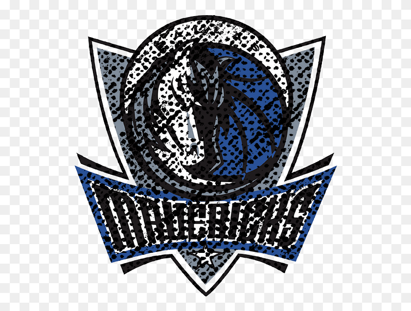 538x577 Dallas Mavericks 2001 Present Primary Logo Distressed Dallas Mavericks Logo, Symbol, Rug, Emblem HD PNG Download