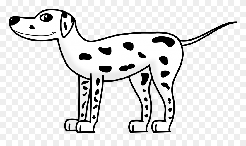 2393x1355 Dalmatian Dalmatian Clipart Black And White, Mammal, Animal, Pet HD PNG Download
