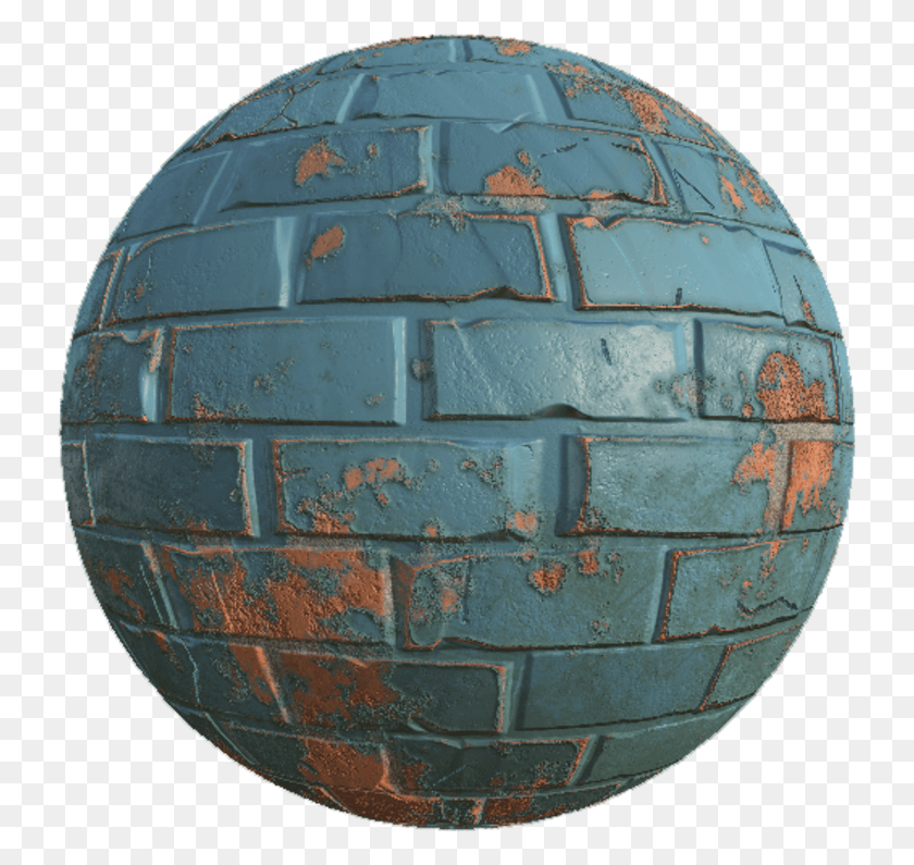 735x735 Damaged Painted Brick Wall Sphere, Helmet, Clothing, Apparel HD PNG Download