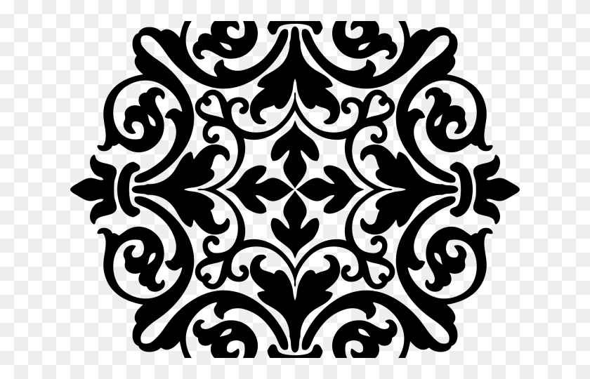640x480 Damask Clipart Ornamental Classic Pattern, Gray, World Of Warcraft HD PNG Download