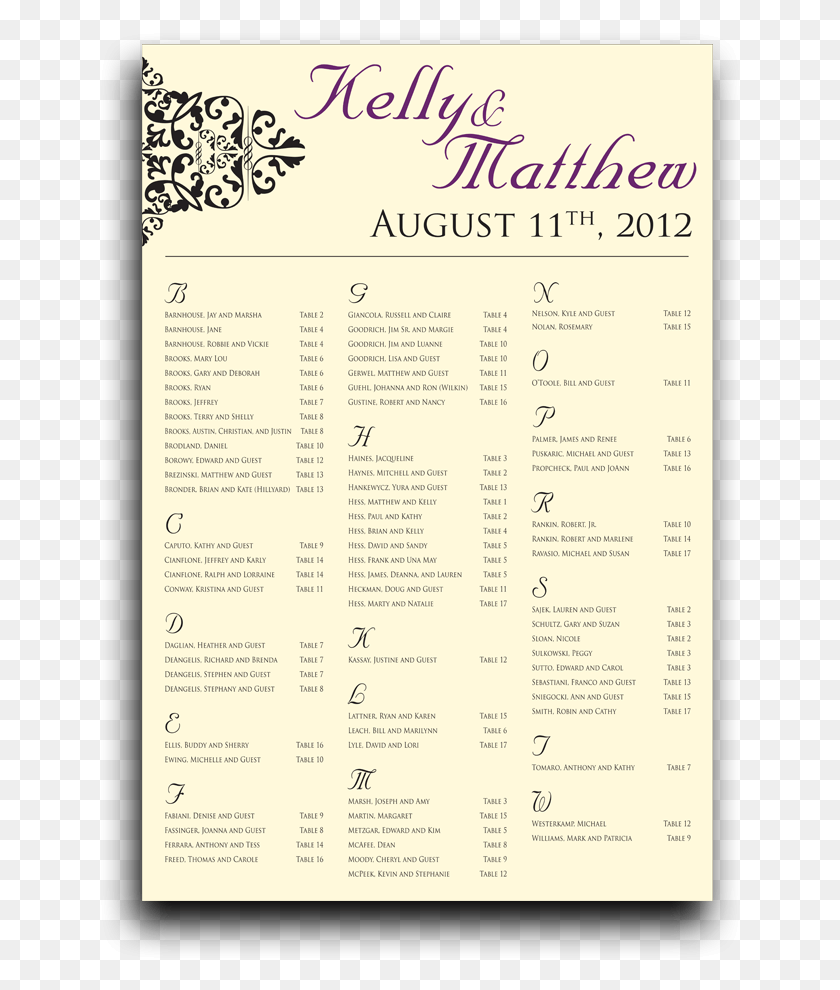 644x930 Damask Seating Chart Mother Of The Bride Dresses, Text, Menu HD PNG Download