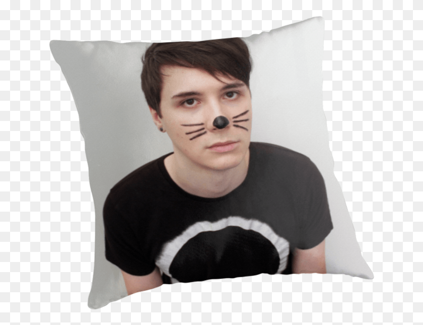 649x585 Dan Howell Twitter Icon Cushion, Pillow, Person, Human HD PNG Download