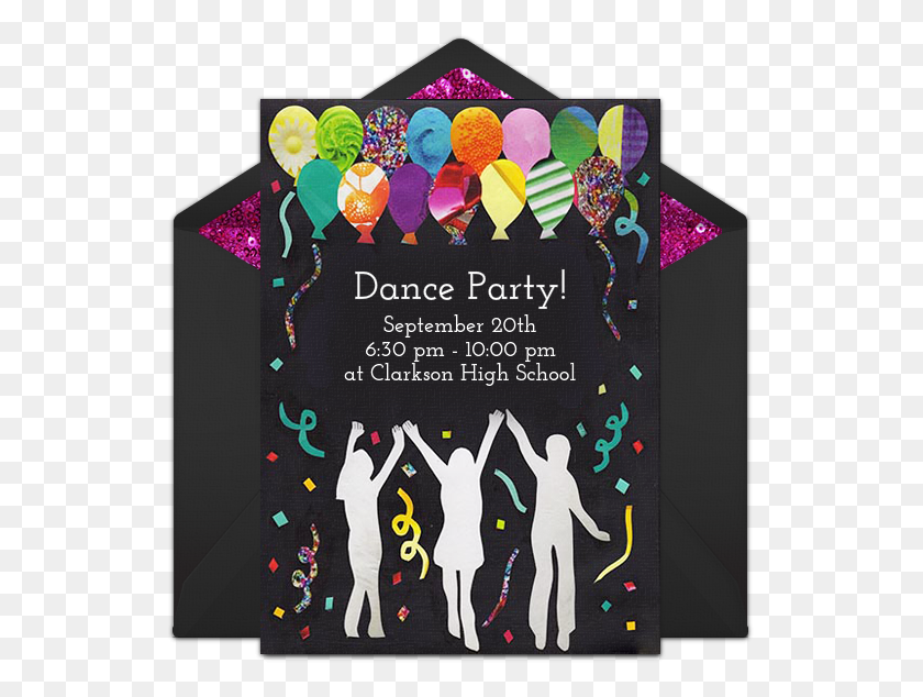 535x574 Dance Party Invitations Free Dance Party Invitations Dance Party Invitation Card, Flyer, Poster, Paper HD PNG Download