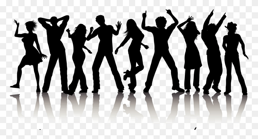 1443x726 Dance Party People Partying Silhouette, Marching, Crowd, Person HD PNG Download