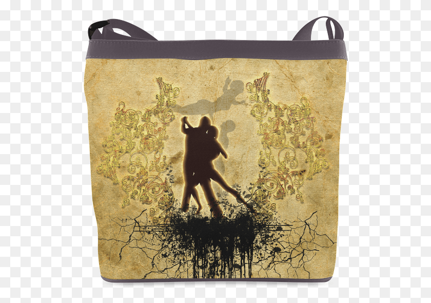 516x530 Dancing Couple On Vintage Background Crossbody Bags Handbag, Canvas, Dog Descargar Hd Png