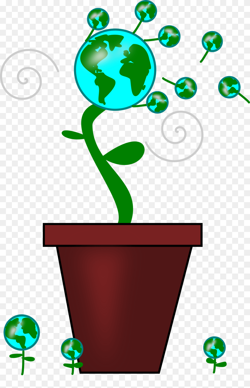 Dandelion Earth Plant, Potted Plant Clipart PNG