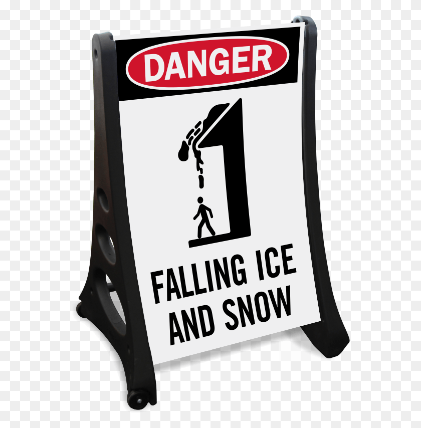 556x794 Danger Falling Ice And Snow Sidewalk Sign Sign, Number, Symbol, Text HD PNG Download
