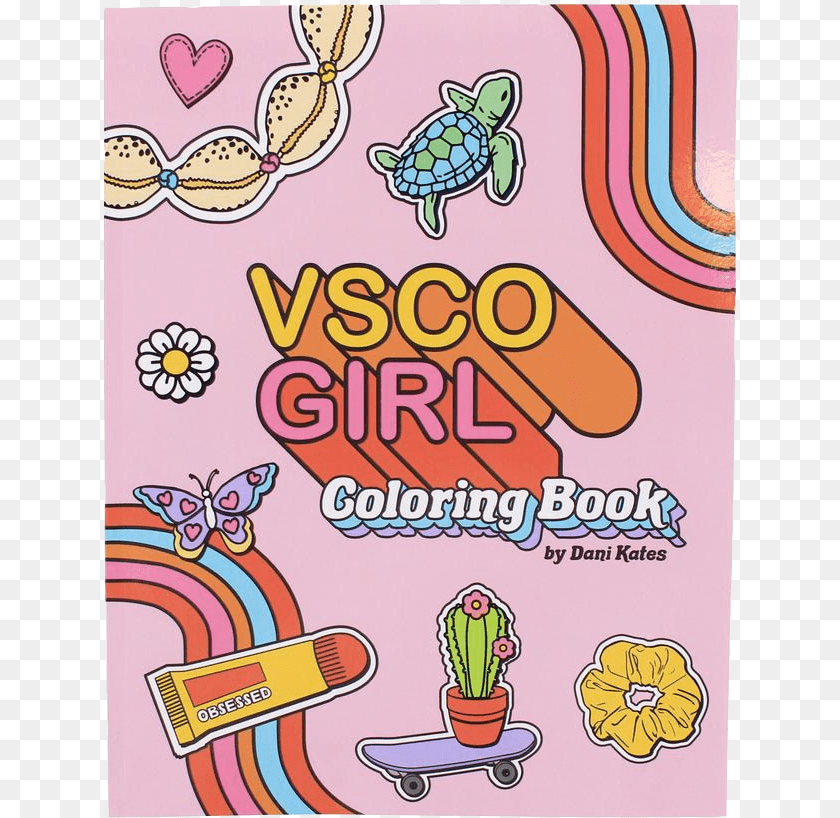 637x818 Dani Kates Vsco Girl Coloring Book Vsco Girl, Animal, Reptile, Sea Life, Turtle Sticker PNG