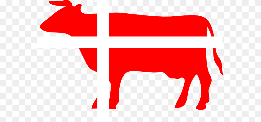 600x395 Danish Flag Cow Clip Art, Animal, Cattle, Livestock, Mammal Sticker PNG