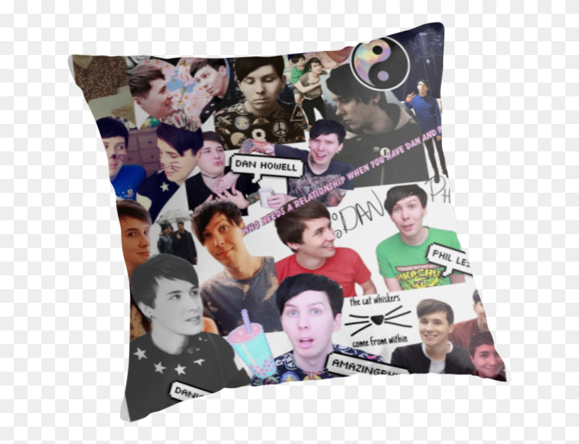 649x585 Danisnotonfire And Amazingphil Collage By Pastelkitten Duvet, Person, Human, Text HD PNG Download