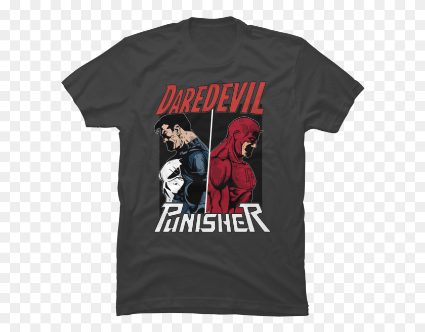 602x597 Daredevil And Punisher Rock The Vote Shirt, Clothing, Apparel, T-shirt HD PNG Download