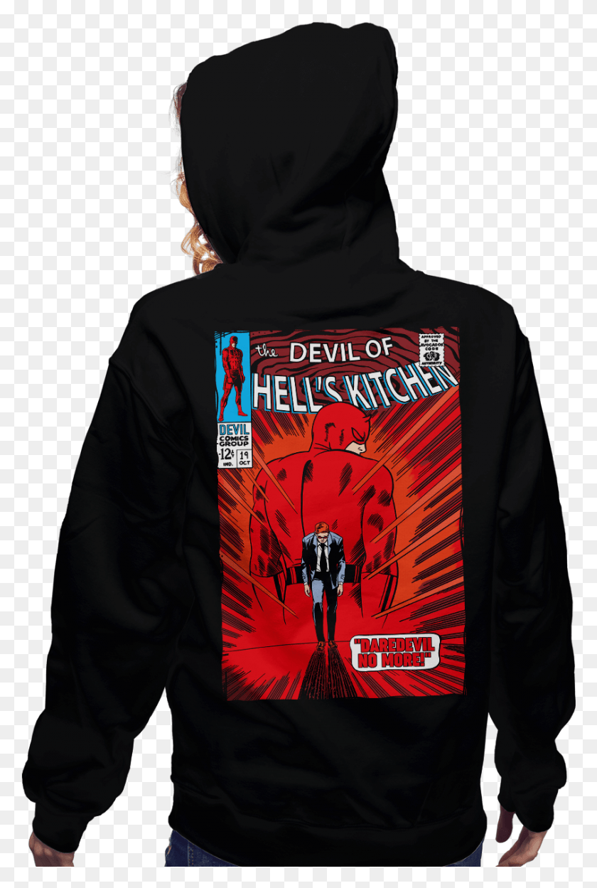 845x1289 Daredevil No More Hoodie, Clothing, Apparel, Person HD PNG Download