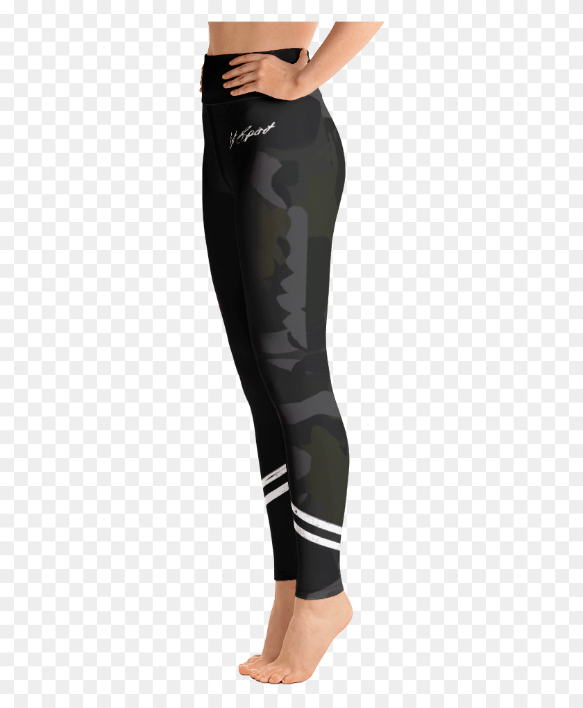 269x960 Dark Camo Print Dancewear Leggings Yoga Pants, Clothing, Apparel, Person HD PNG Download