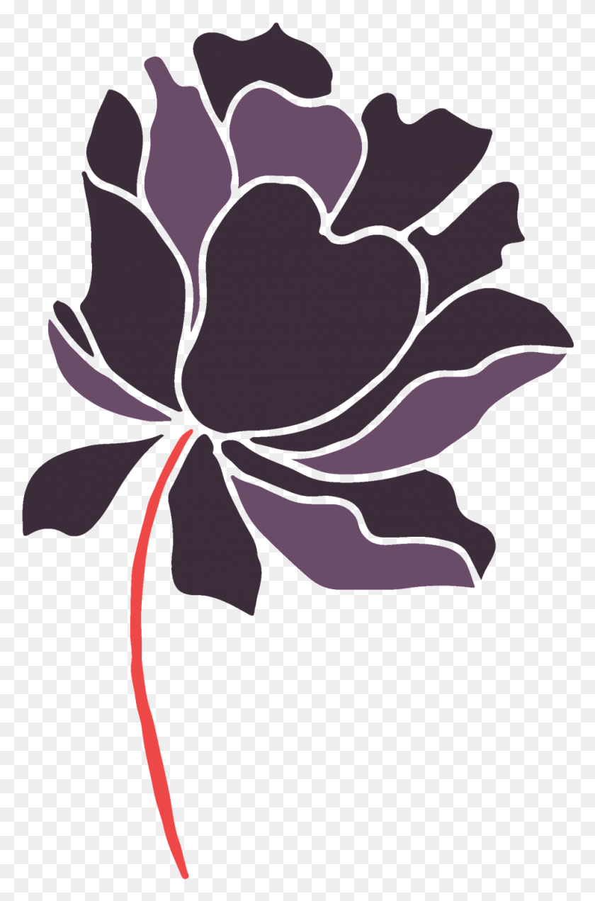 968x1505 Dark Color Hand Painted Flowers Transparent Decorative, Plant, Flower, Blossom HD PNG Download
