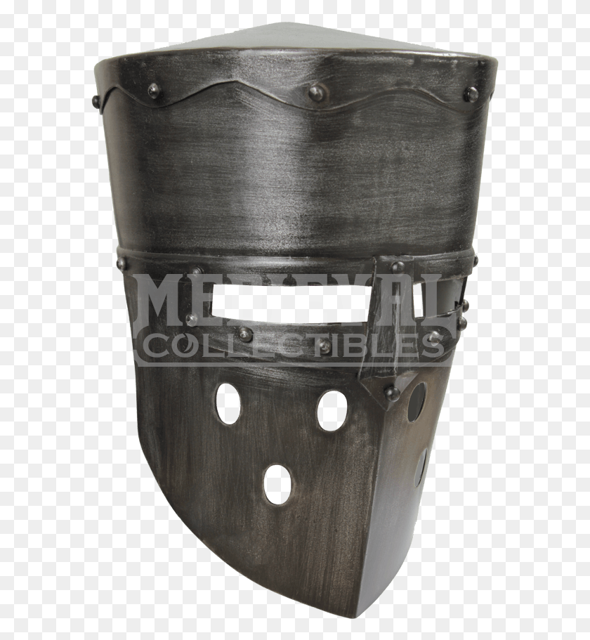 581x851 Dark Metal Finish Crusader Helmet Transparent, Wristwatch, Barrel, Clothing HD PNG Download