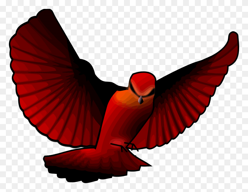 3697x2799 Pájaro Rojo Oscuro Png / Pájaro Rojo Hd Png
