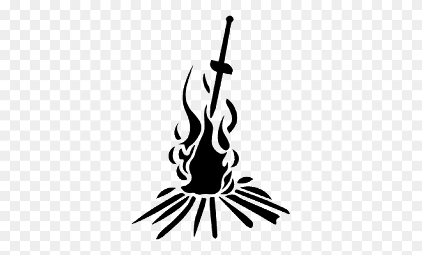 317x448 Dark Souls Clipart Black And White Dark Souls Bonfire Logo, Leisure Activities, Hook, Anchor HD PNG Download