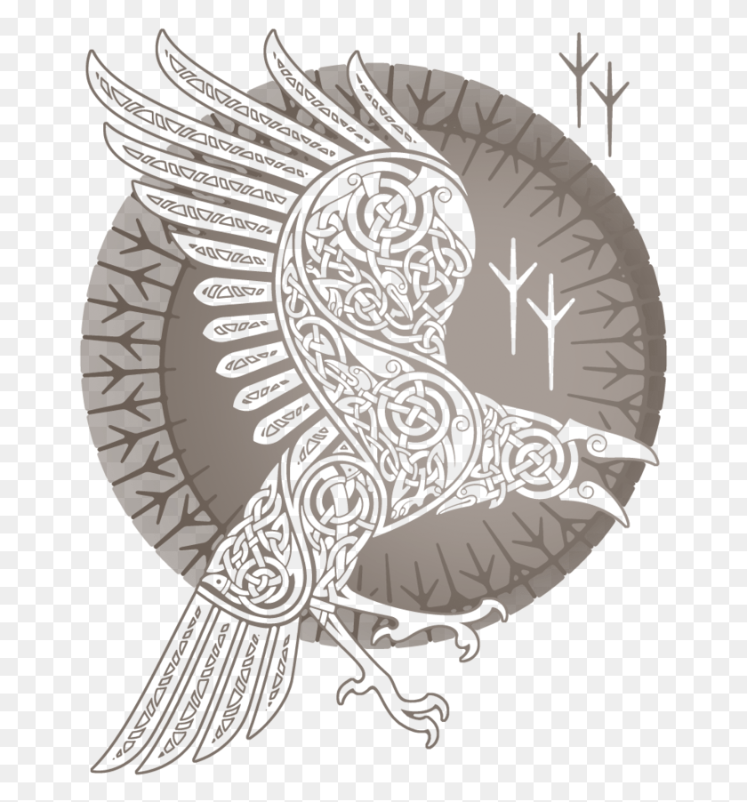 663x842 Dark Viking Raven Art, Doodle HD PNG Download