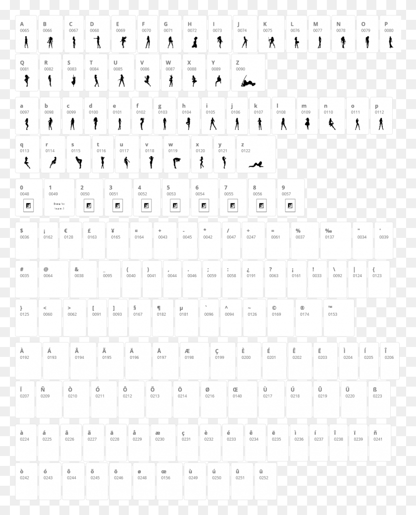 1182x1484 Darrians Sexy Silhouettes Character Map Font, Computer Keyboard, Computer Hardware, Keyboard HD PNG Download