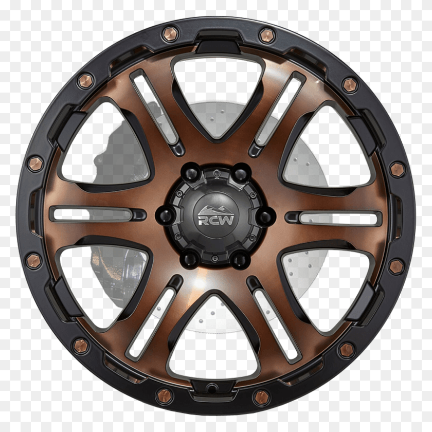 800x800 Dart Satin Black Satin Bronze Face Amp Rivets Hubcap, Wheel, Machine, Spoke HD PNG Download