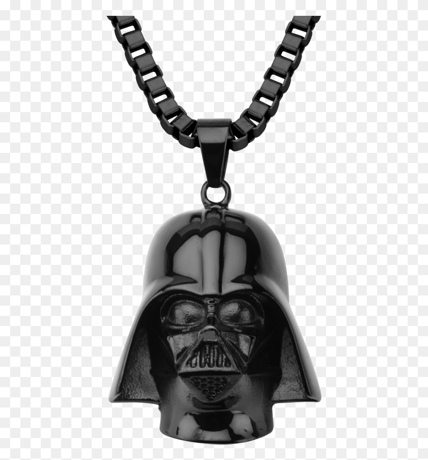425x843 Darth Vader Black Mask Pendant With Chain Stainless Steel Darth Vader Necklace, Helmet, Clothing, Apparel HD PNG Download