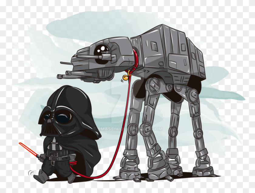 968x716 Darth Vader Cartoon Darth Vader Drawings Cute, Robot, Helmet, Clothing HD PNG Download