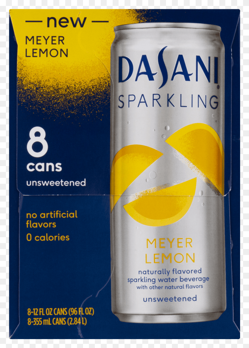 1260x1801 Dasani Meyer Lemon Sparkling Water 12 Fl Oz 8 Count Caffeinated Drink, Tin, Can, Spray Can HD PNG Download