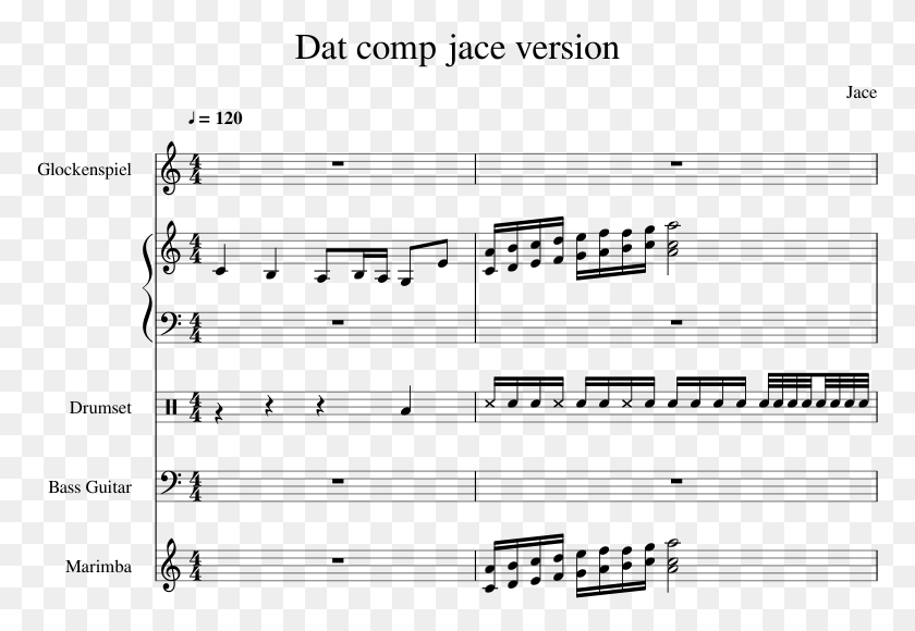 Dat Comp Jace Version Sheet Music For Piano Percussion Rockefeller Street Piano Notes, Gray, World Of Warcraft HD PNG Download