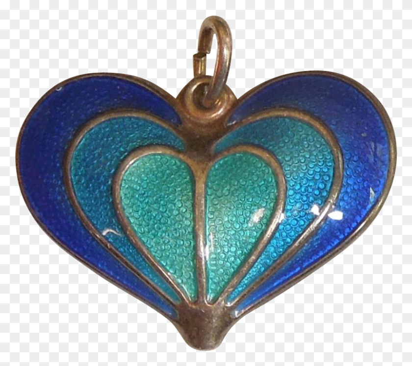 800x706 Davandersen Sterling Silver And Blue And Teal Guilloche Locket, Pendant, Jewelry, Accessories Descargar Hd Png