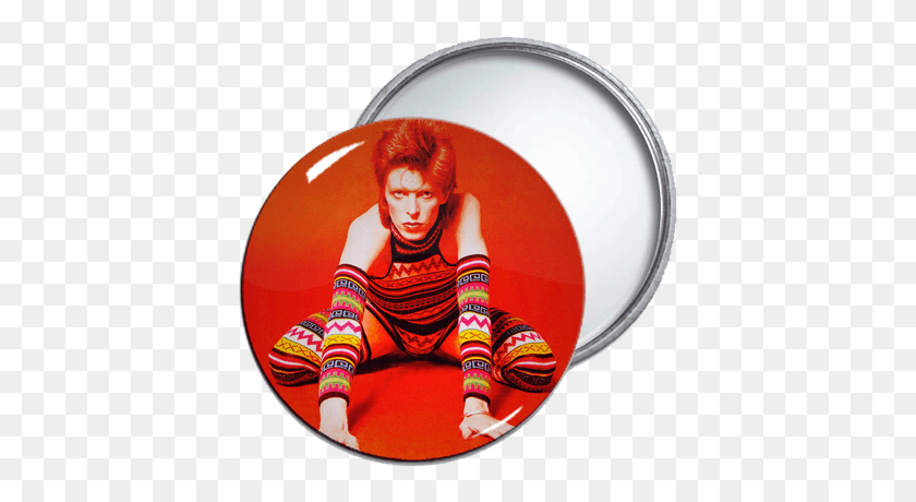 407x400 David Bowie Pocket Mirror 1973 Ziggy Stardust, Person, Human, Logo HD PNG Download