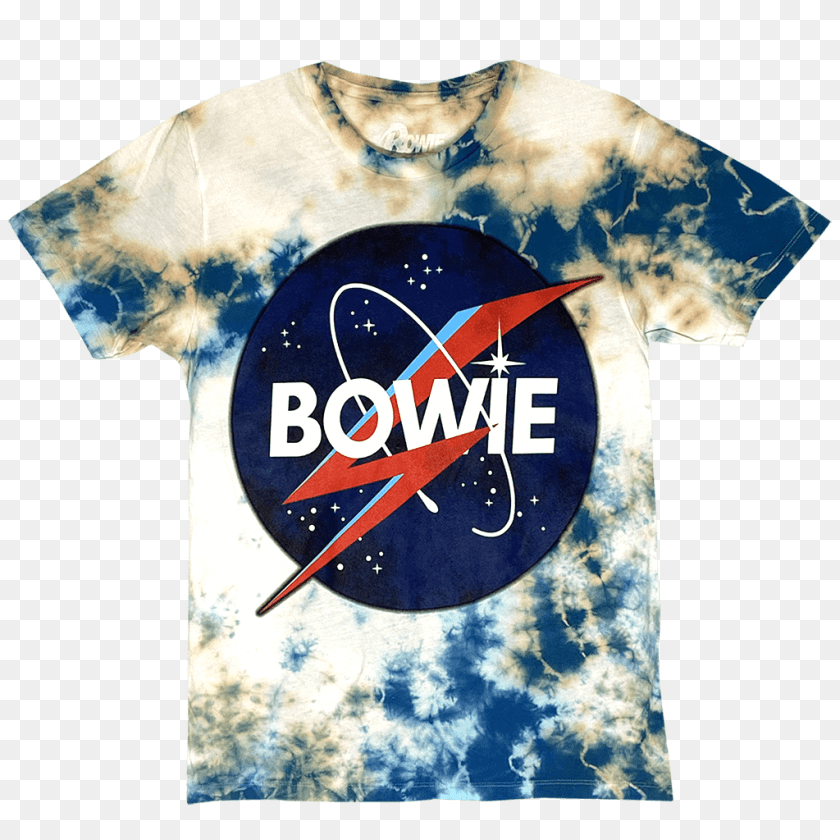 David Bowie Space Logo Tie Dye T Short Sleeve, Clothing, T-shirt, Shirt PNG