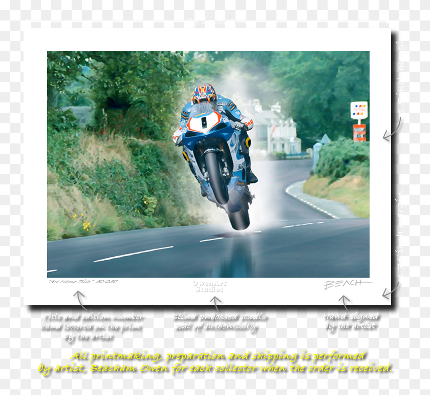 750x711 David Jefferies 24 X 18 Inch Art Reproduction Isle Of Man Tt Painting, Motorcycle, Vehicle, Transportation HD PNG Download