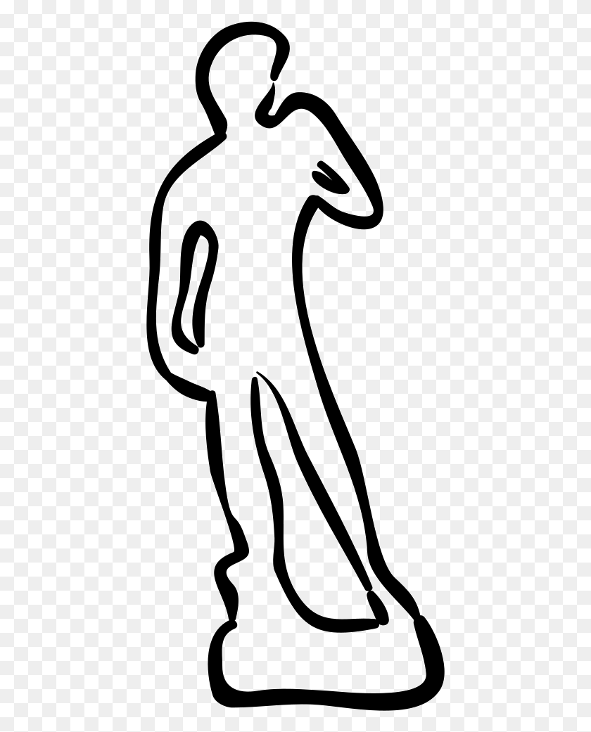424x981 David Statue Hand Drawn Outline Comments David Statue Hand Drawn Outline Vector, Stencil, Dynamite, Bomb HD PNG Download