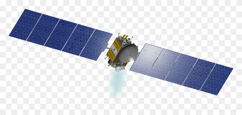 3000x1306 Dawn Spacecraft Model 2 Dawn Spacecraft, Электрическое Устройство, Солнечные Панели, Телескоп Png Скачать