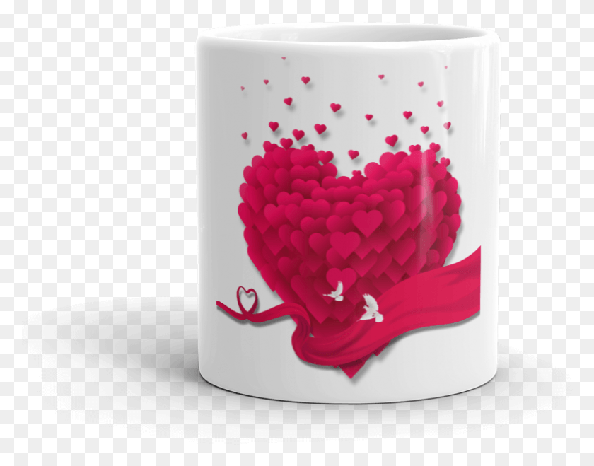 811x623 Day Gift Romantic Pink Love 3d Heart Love Profile Picture For Whatsapp, Candle, Diaper, Coffee Cup HD PNG Download