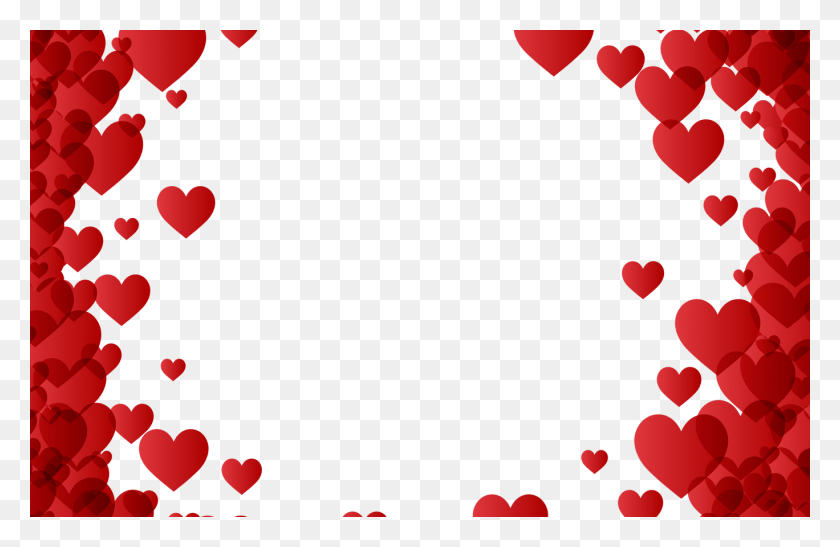 1368x855 Day Heart Border Frame Transparent Image Valentines Day Border, Plant, Petal, Flower HD PNG Download