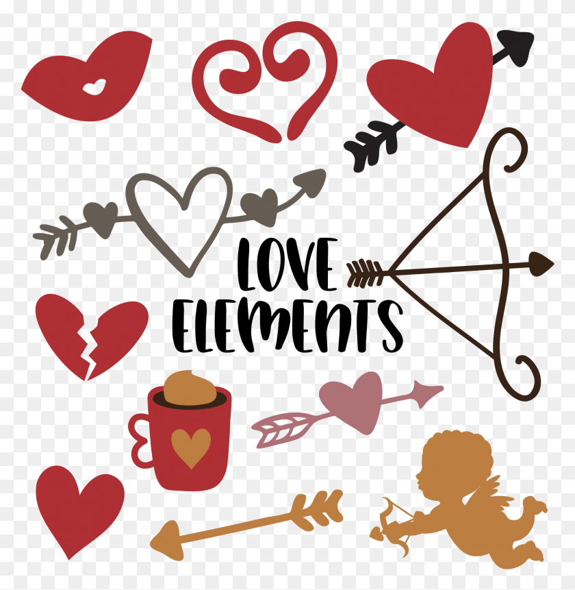 1621x1665 Day Love Elements Free Valentines Cricut Heart, Text, Alphabet, Poster HD PNG Download