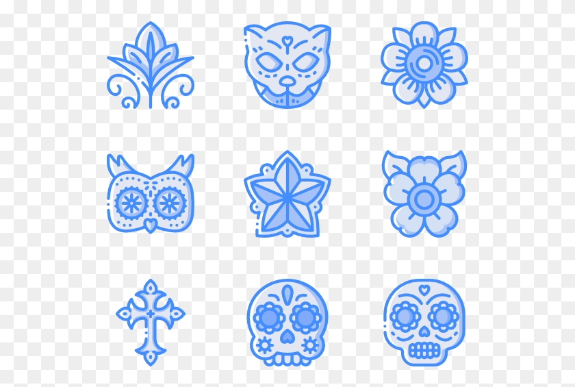 529x505 Day Of The Dead, Pattern, Accessories, Accessory HD PNG Download