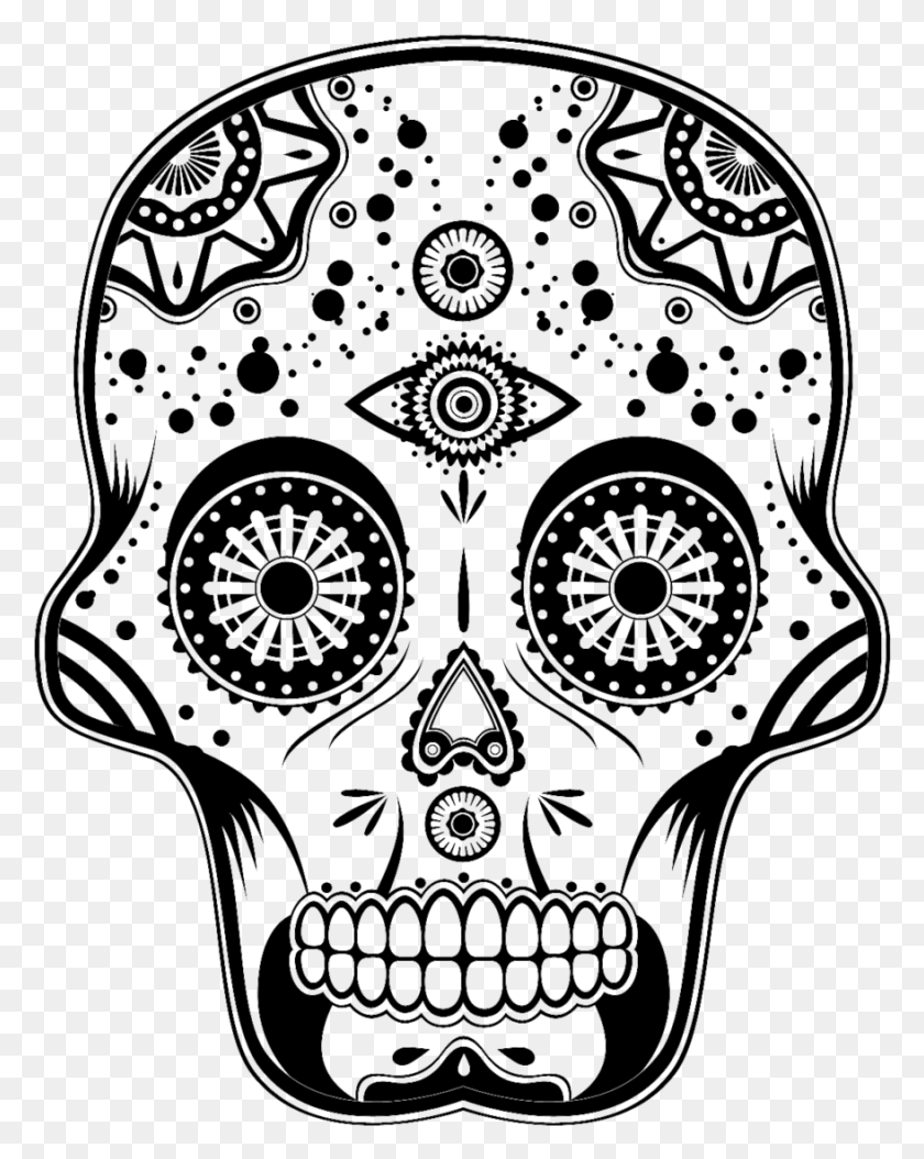 878x1120 Day Of The Dead Day Of The Dead Skull, Pattern, Rug, Floral Design HD PNG Download