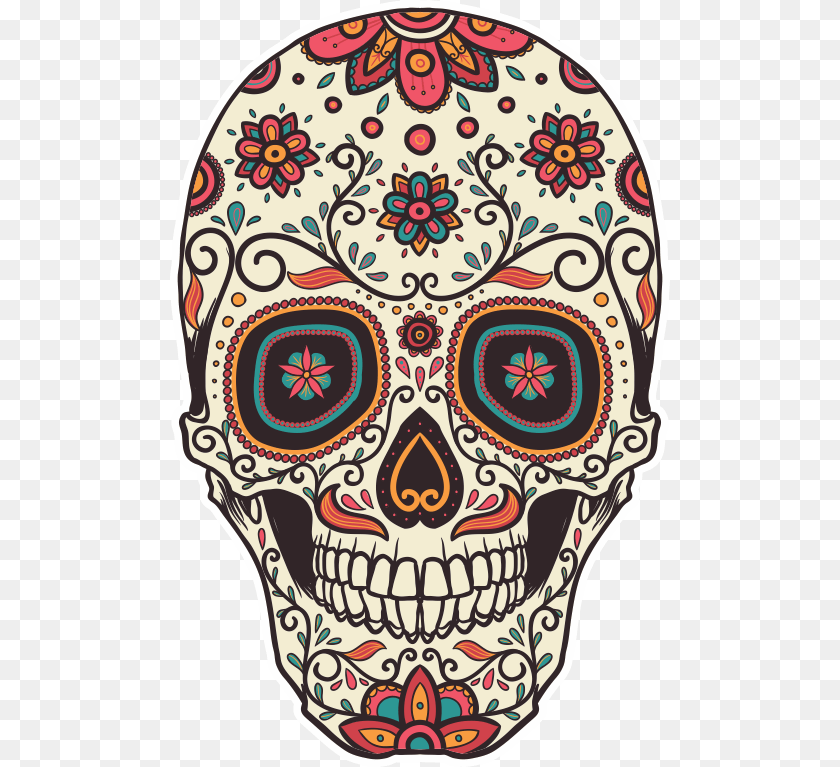 500x767 Day Of The Dead Skull, Art, Drawing, Person, Face Clipart PNG