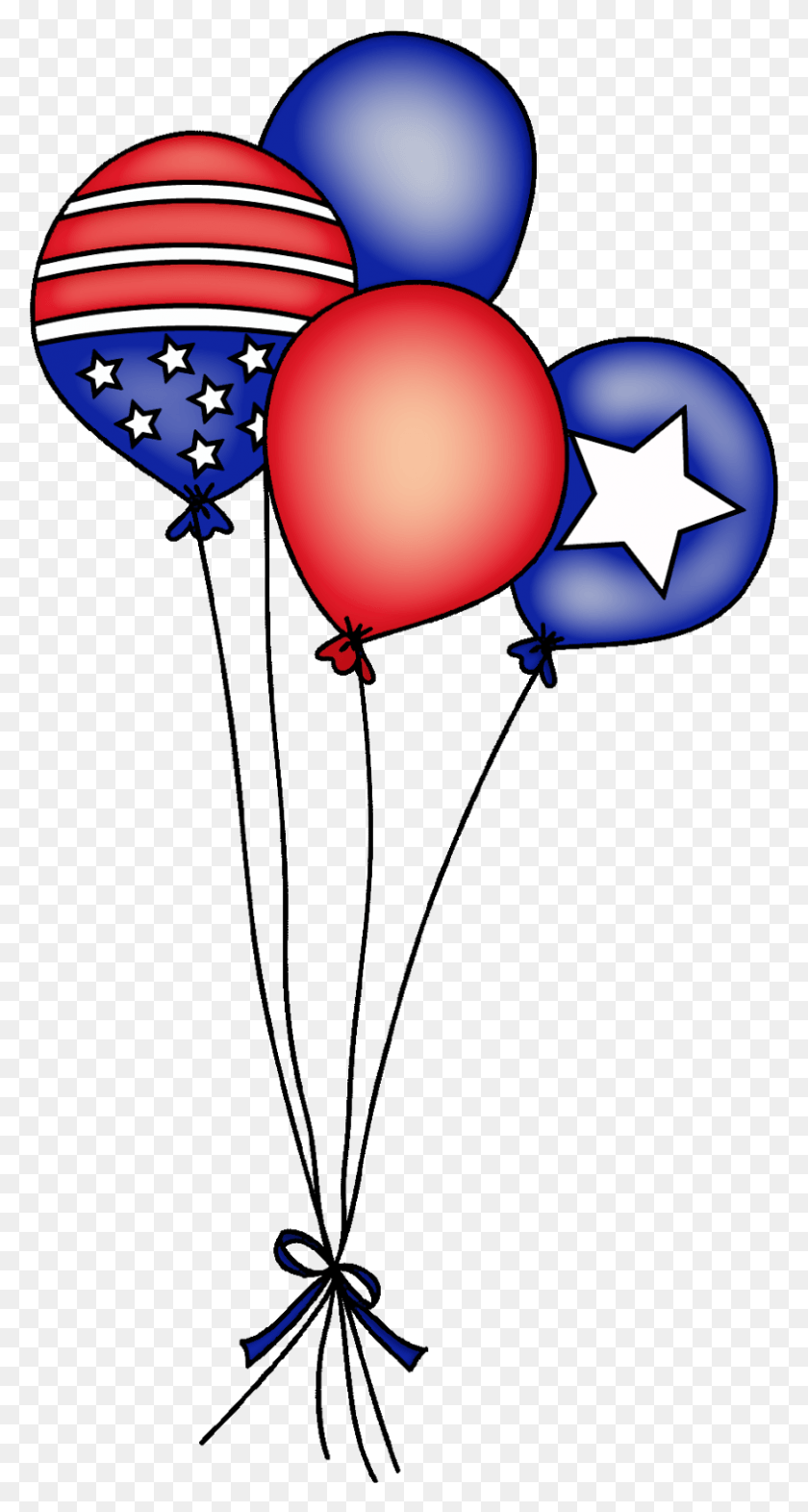 789x1529 Daydream Designs By Diane 4th Of July Balloons Clip Art, Balloon, Ball, Star Symbol HD PNG Download