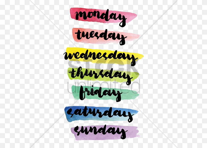 Days Of The Week Text Vector Image Transparent PNG