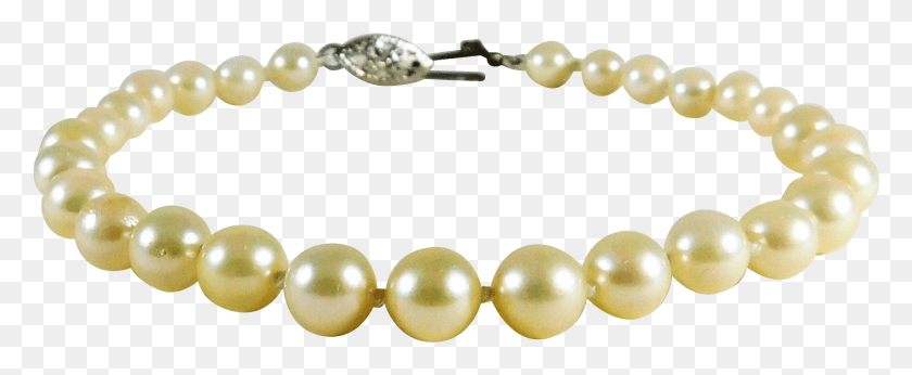 1846x679 Deslumbrante Oro Blanco De 14K Y Brillante Pulsera De Perlas Blancas, Accesorios, Accesorio, Joyas Hd Png