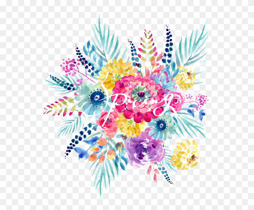 575x636 Descargar Png / Arbustos De Flores Deslumbrantes Con Material Transparente, Gráficos, Diseño Floral Hd Png